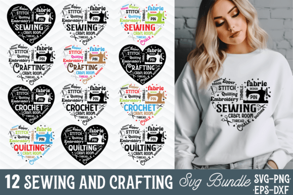 Sewing and Crafting SVG Bundle Graphic Crafts By CraftArt