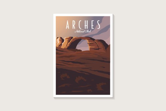 Arches National Park Poster Gráfico Ilustraciones Imprimibles Por DOMHOUZE