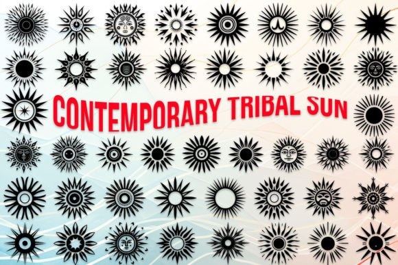 Contemporary Tribal Sun Dingbats Font By MOMAT THIRTYONE