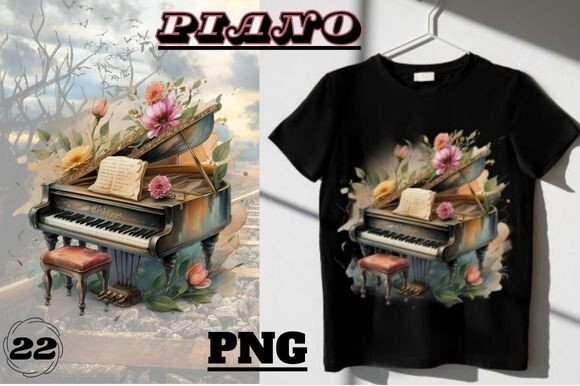 Piano Grafika Projekty Koszulek Przez ArtstudioXT