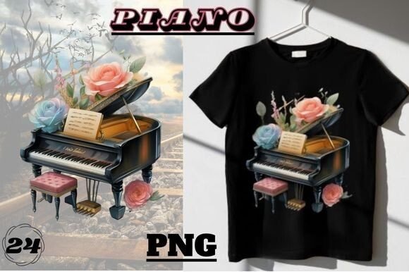 Piano Gráfico Diseños de Camisetas Por ArtstudioXT
