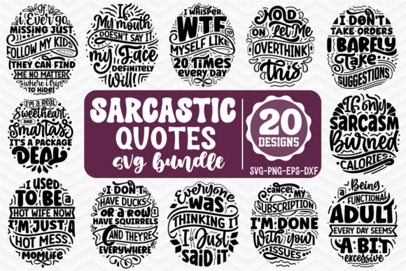 Sarcastic Quotes SVG Bundle Graphic Crafts By CraftArt