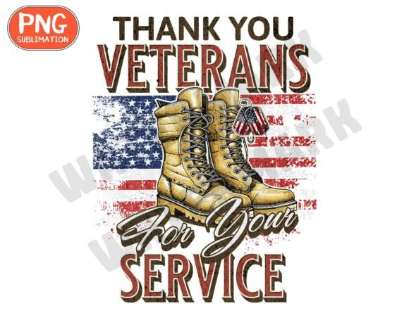 Thank You Veterans for Your Service Png Graphic T-shirt Designs By ThngphakJSC