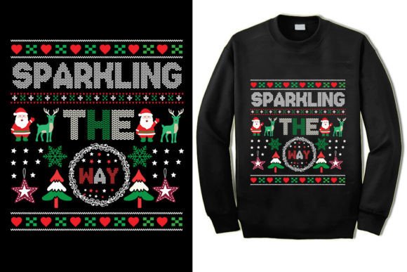 Ugly Sweater -  Sparkling the Way Graphic T-shirt Designs By Design Tech
