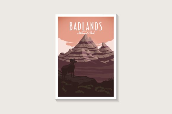 Badlands National Park Poster Graphic Illustrations By DOMHOUZE