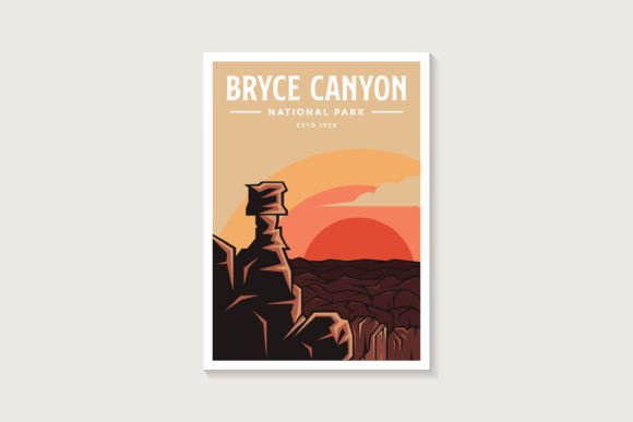 Bryce Canyon National Park Poster Graphic Illustrations By DOMHOUZE