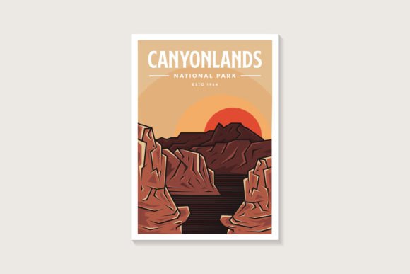 Canyonlands National Park Poster Gráfico Ilustraciones Imprimibles Por DOMHOUZE