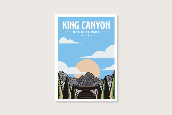 King Canyon National Park Poster Graphic Illustrations By DOMHOUZE