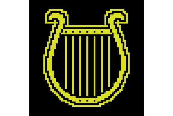 Pixel Icon. Musical Harp. Concert Instru Graphic Icons By RNko