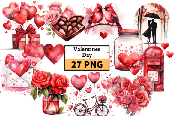 Valentines Clipart Bundle, Love Graphics Grafica Illustrazioni Stampabili Di MashMashStickers