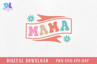 Mama Retro T Shirt Gráfico Artesanato Por DL designs 1
