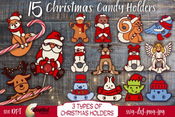 Christmas Candy Holder Svg Bundle Grafika 3D SVG Przez Digital Idea