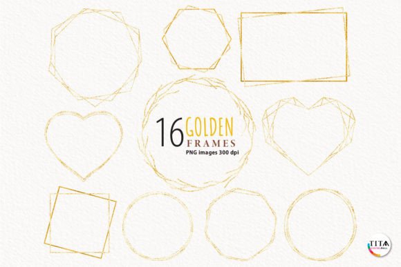 Gold Frame Clipart Graphic Illustrations By TitaDigitalArts