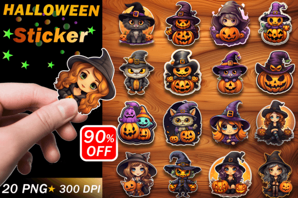 Halloween Sticker Pack Graphic AI Illustrations By Digital Design