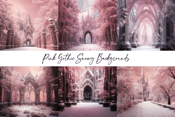 Pink Gothic Snowy Backgrounds Graphic Backgrounds By charmsnkissesXOXO