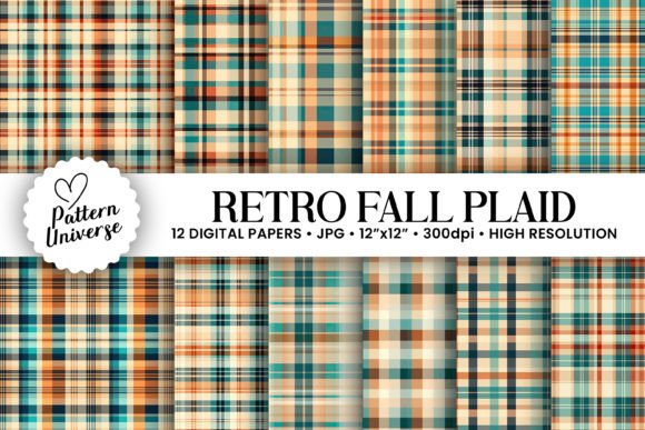 Retro Fall Plaid Seamless Patterns Graphic Patterns By Pattern Universe