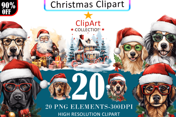 Watercolor Christmas Clipart, Big Bundle Graphic AI Illustrations By Digital Design