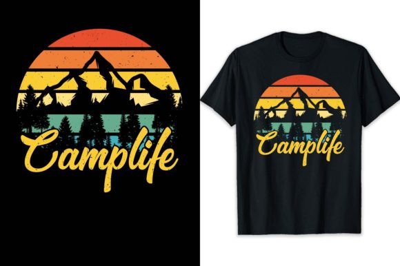 Camping Tshirt Design Retro Hike Nature Graphic T-shirt Designs By shihabmazlish87