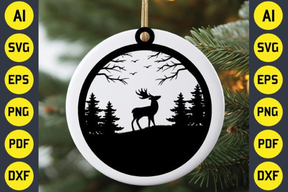 Christmas Deer Cricut SVG Design 3 Grafik 3D Weihnachten Von Creative T-Shirts
