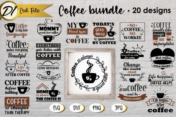 Coffee SVG Bundle. Coffee Quotes SVG Graphic 3D SVG By Digital Idea