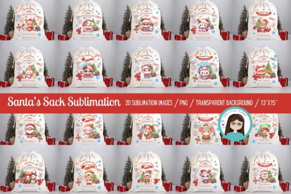 Delightful Sublimations for Santa's Sack Illustration Artisanat Par CuteLittleClipart