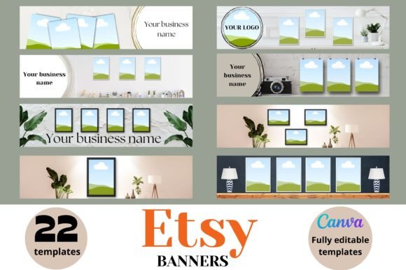Etsy Banner Template , Printable Mockup Grafika Niestandardowe Makiety Produktów Przez Digital Emporium