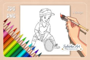 Tennis Player Coloring Page for Kids Graphic Coloring Pages & Books Kids By Sybirko Art Workshop