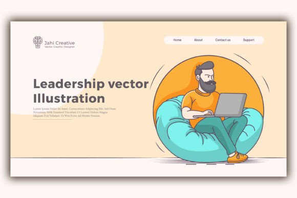 Website Hero Vector Illustration Design. Gráfico Elementos Web Por Jahi Creative
