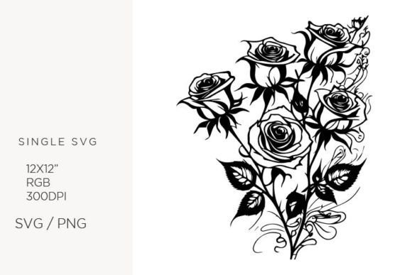 Black and White Roses, Svg Grafik KI Transparente PNGs Von biljanacvetanovic
