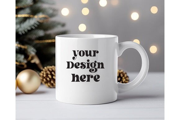 Christmas Mug Mockup Gráfico Mockups de Productos Diseñados a Medida Por MockupStore