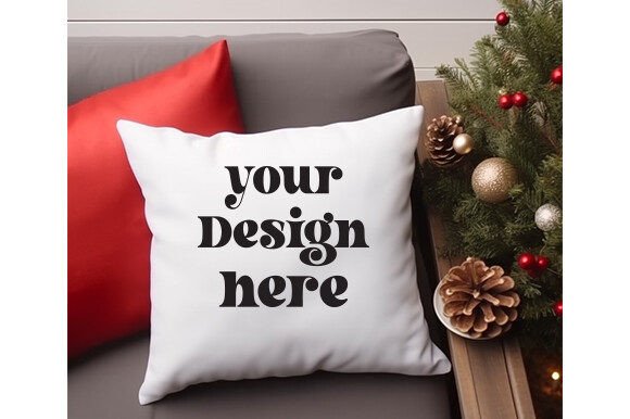 Christmas Pillow Mockup Graphic Product Mockups By MockupStore