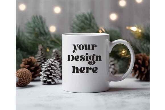Cozy Christmas Mug Mockup Gráfico Mockups de Productos Diseñados a Medida Por MockupStore