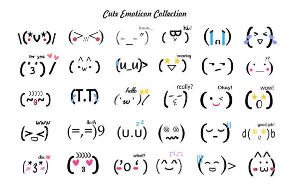 Cute Asian Emoticon Design Collection Graphic Illustrations By fathurmutiah