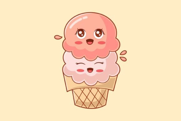 Cute Ice Cream Character Illustration Graphic Illustrations By graphhasby10