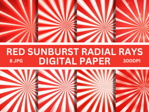 Red Sunburst Radial Rays Background Pape Illustration Fonds d'Écran Par Creative River