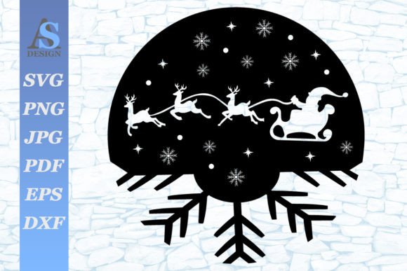 Santa Claus and Snowflakes SVG Gráfico Manualidades Por asdesign4you