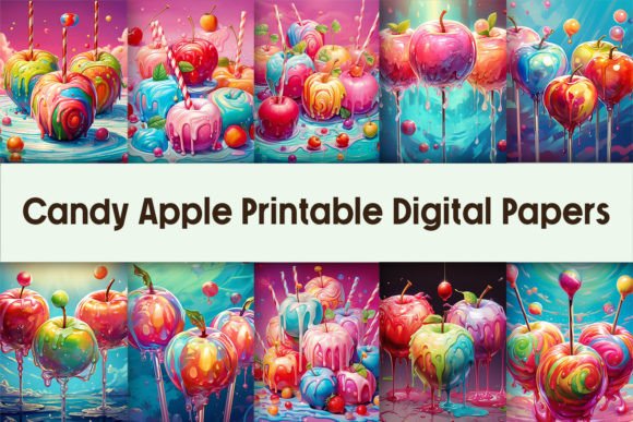 Candy Apple Printable Digital Papers Graphic Crafts By Pamilah