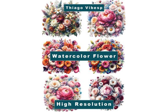 Ethereal Florals in Watercolor Gráfico Ilustraciones IA Por Thiago Vibesp
