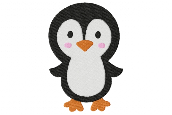 Penguin Animals Embroidery Design By Reading Pillows Designs