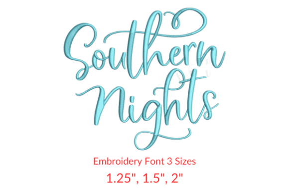 Southern Nights Font Back to School Embroidery Design By Ankus Designs