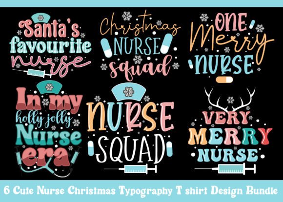 Cute Nurse Christmas Design Bundle Grafika Projekty Koszulek Przez syedafatematujjuhura