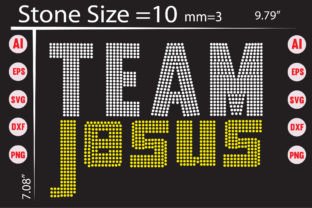 Team Jesus Rhinestone Templates Design Illustration Designs de T-shirts Par Creative [Shop]