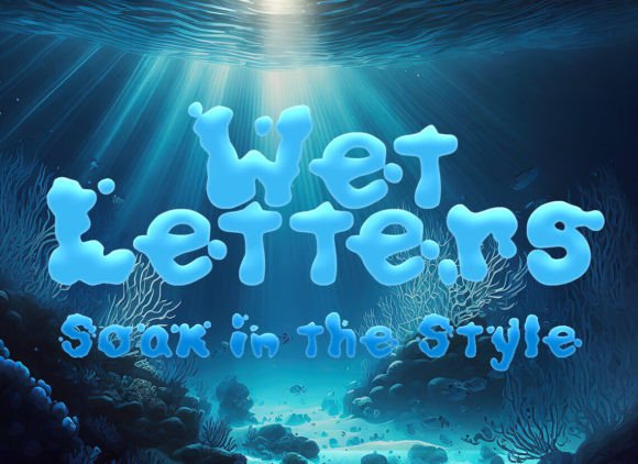 Wet Letters Fuentes Decorativas Fuente Por phelans-fontastic-ventures