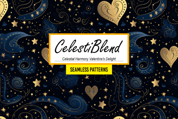 CelestiBlend - Valentine's Goth Pattern Graphic Patterns By Canvas Elegance