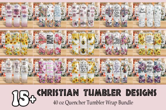 Christian 40oz Quencher Tumbler Wrap Graphic Print Templates By BOOcrafts