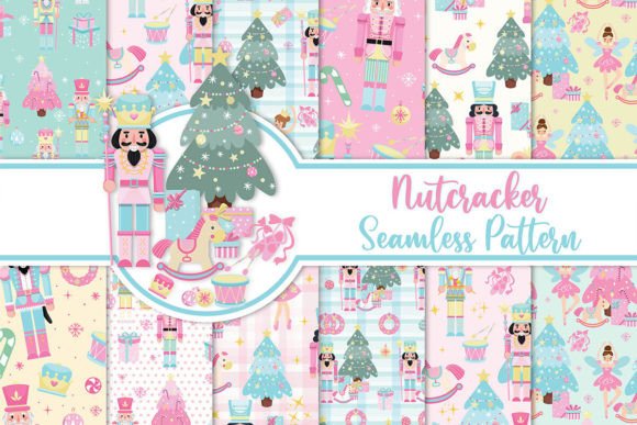 Christmas Nutcracker Seamless Pattern Grafik Druck-Vorlagen Von BOOcrafts