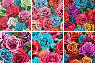 Rose Seamless Pattern, Tileable Art Graphic AI Patterns By NinOn 3