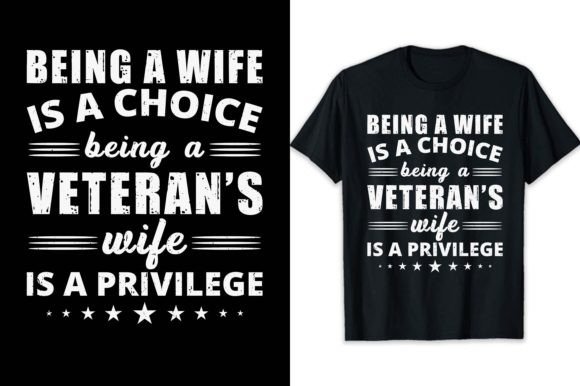 Wife Tshirt Design Veteran's Wife Gift Illustration Designs de T-shirts Par shihabmazlish87
