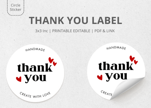 Editable Thank You Label Sticker Graphic Print Templates By Azhartpaper