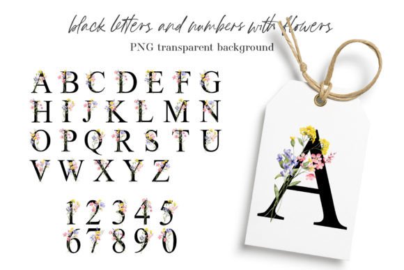 Floral Alphabet, Letters and Numbers. Gráfico Ilustraciones Imprimibles Por Larisa Maslova
